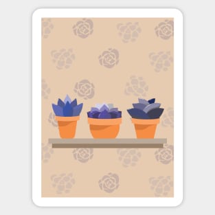 Succulents in Purples Pattern Sticker